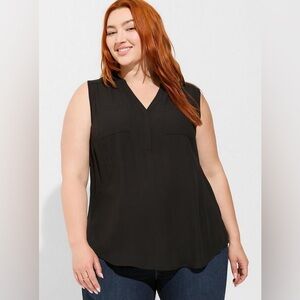 Harper black Georgette Sleeveless popover Blouse, size 2X.